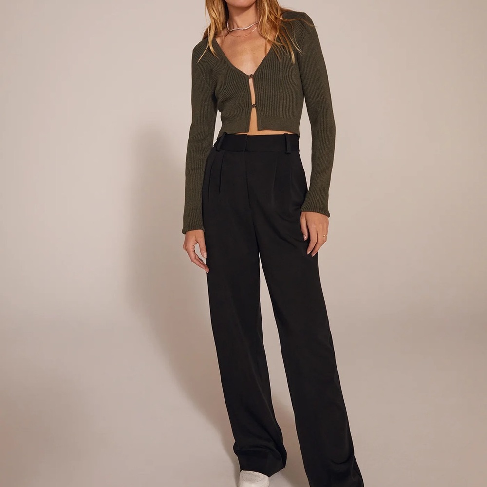 Favorite Daughter Black High-Rise Wide-Leg Pants